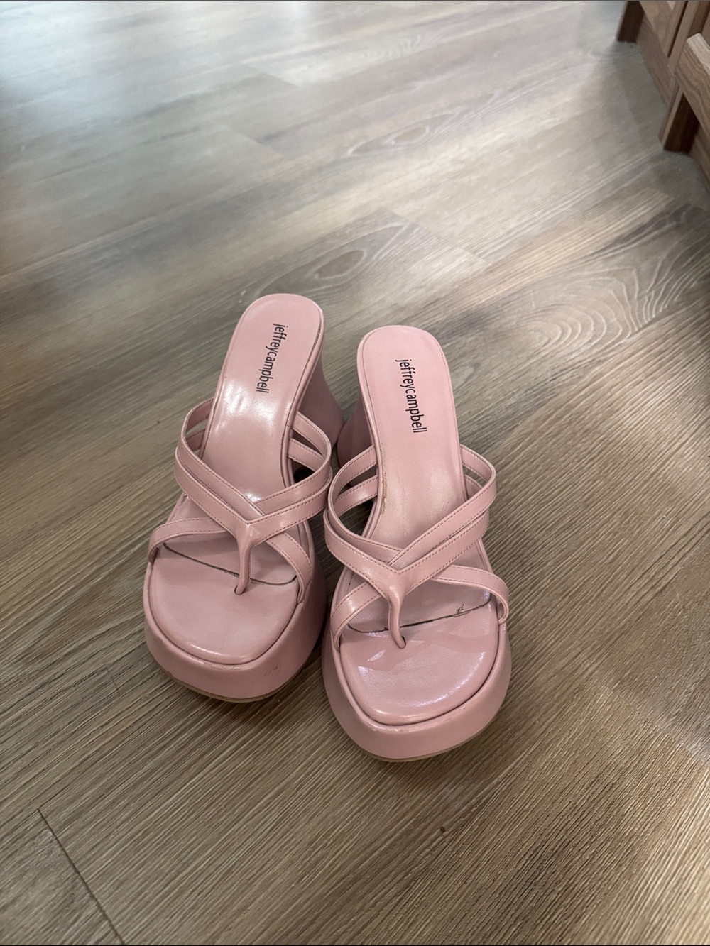Jeffrey Campbell Blush Pink Platform Thong Sandals